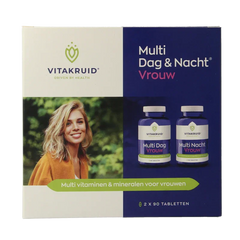 Vitakruid Multi Dag & Nacht Vrouw 100% Vegan 2 x 90 180 Tabletten