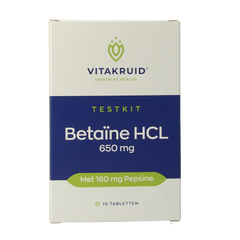 Vitakruid Betaine HCL 650mg & pepsine 160mg testkit 10 Tabletten