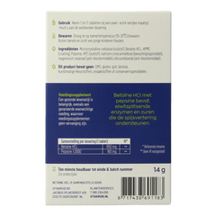 Vitakruid Betaine HCL 650mg & pepsine 160mg testkit 10 Tabletten