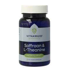 Vitakruid Saffraan 28mg (Affron) & L-Theanine 30 Vegetarische capsules