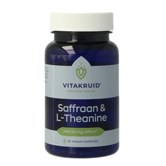 Vitakruid Saffraan 28mg (Affron) & L-Theanine 30 Vegetarische capsules