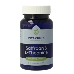 Vitakruid Saffraan 28mg (Affron) & L-Theanine 30.00 Vegetarische capsules