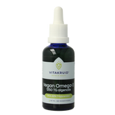 Vitakruid Vegan Omega 3 algenolie 1250 tryglyceriden 500 DHA 50 Milliliter