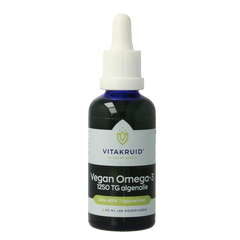 Vitakruid Vegan Omega 3 algenolie 1250 tryglyceriden 500 DHA 50 Milliliter