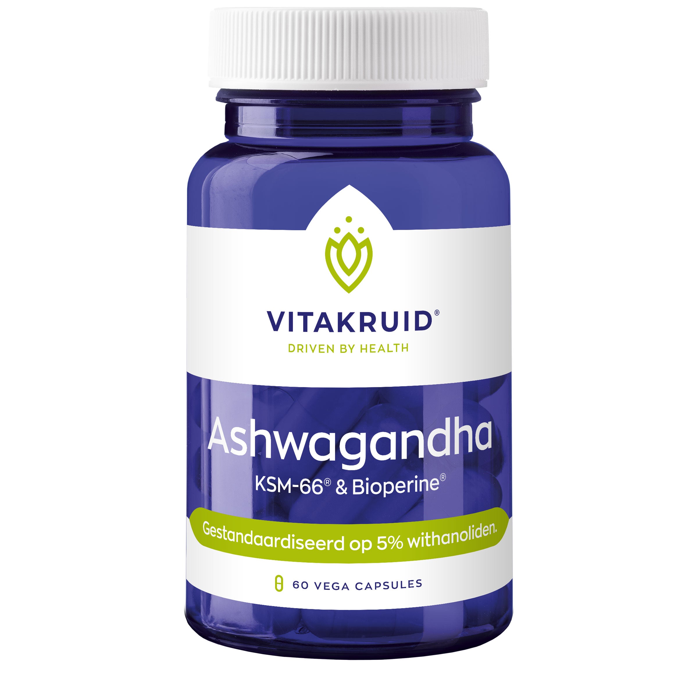 Vitakruid Ashwagandha 5% withanoliden KSM-66 & Bioperine 60.00 Vegetarische capsules