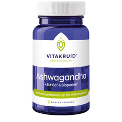 Vitakruid Ashwagandha 5% withanoliden KSM-66 & Bioperine 60 Vegetarische capsules