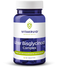 Vitakruid IJzer Bisglycinaat 28 Complex oa Koper Vitamine C 90 Tabletten