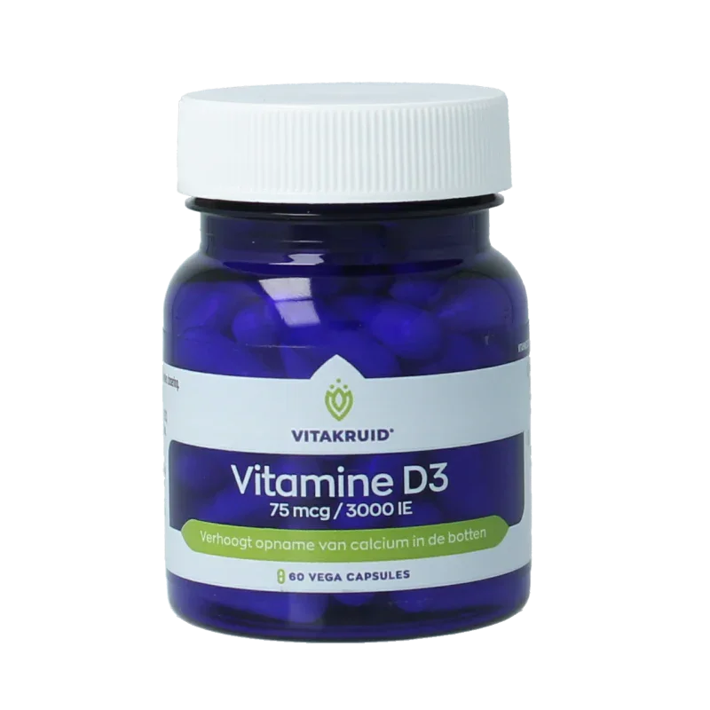 Vitakruid Vitamine D3 75 mcg / 3000 IE 60 Vegetarische capsules