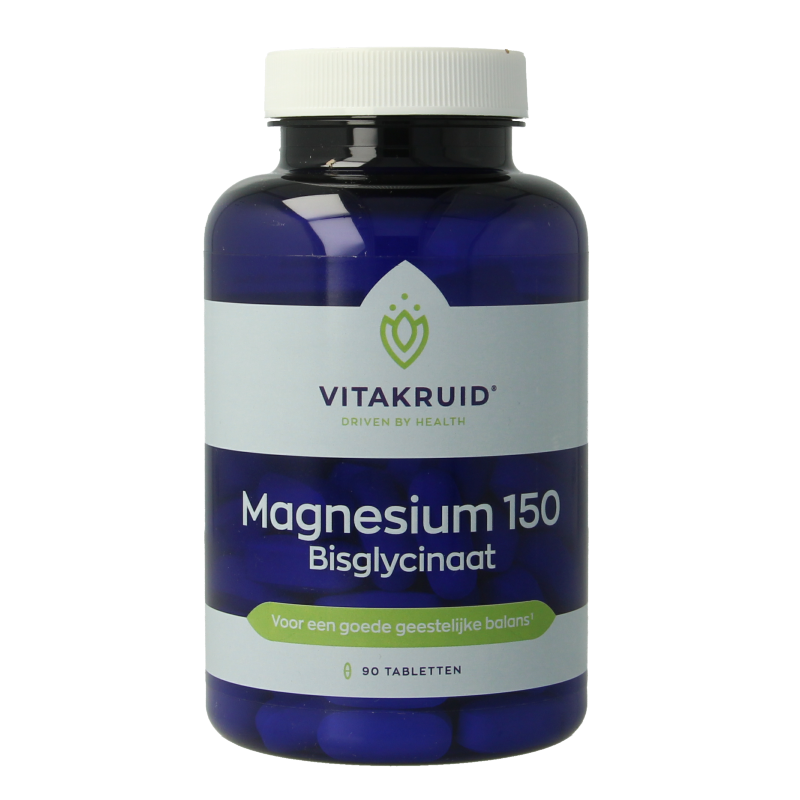 Vitakruid Magnesium 150 Bisglycinaat met 200mg L-Taurine 90 Tabletten