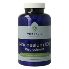 Vitakruid Magnesium 150 Bisglycinaat met 200mg L-Taurine 180 Tabletten