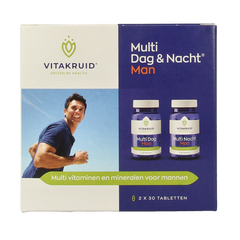Vitakruid Multi Dag & Nacht Man 100% Vegan 2 x 30 60.00 Tabletten