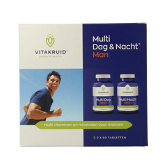 Vitakruid Multi Dag & Nacht Man 100% Vegan 2 x 90 180 Tabletten