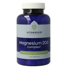 Vitakruid Magnesium 200 Complex Tauraat Malaat Bisglycinaat 90 Tabletten