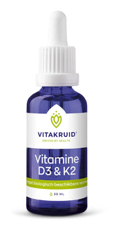 Vitakruid Vitamine D3 & K2 (MenaQ7) met druppelpipet 30 Milliliter