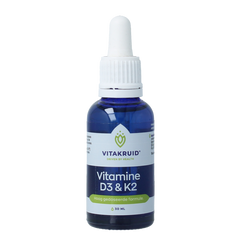 Vitakruid Vitamine D3 & K2 (MenaQ7) met druppelpipet 30 Milliliter