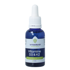 Vitakruid Vitamine D3 & K2 (MenaQ7) met druppelpipet 30.00 Milliliter