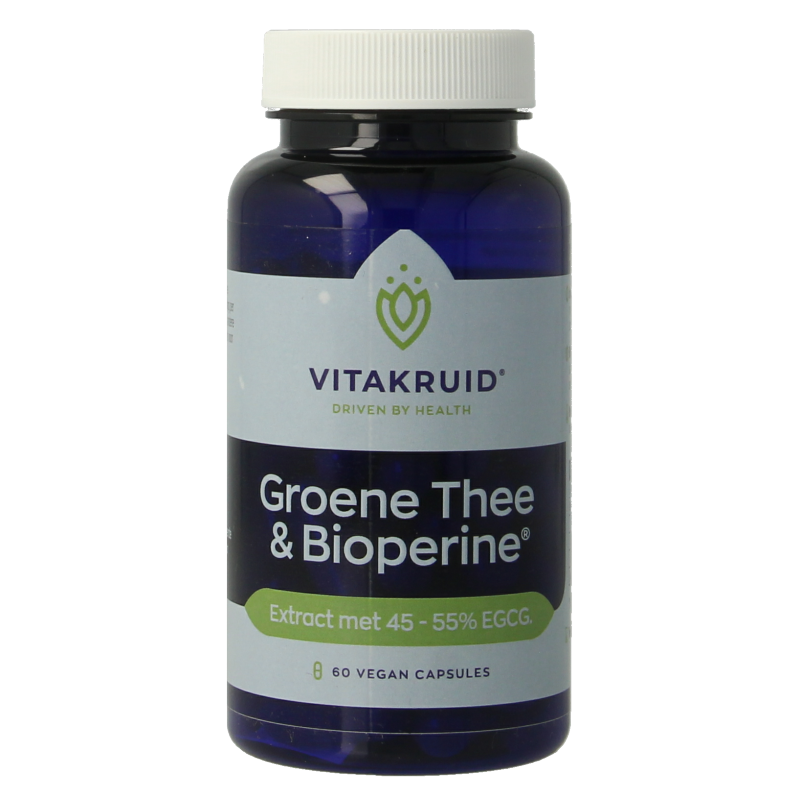 Vitakruid Groene Thee & Bioperine >50% EGCG >80% catechines 60 Vegetarische capsules