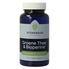 Vitakruid Groene Thee & Bioperine >50% EGCG >80% catechines 60 Vegetarische capsules