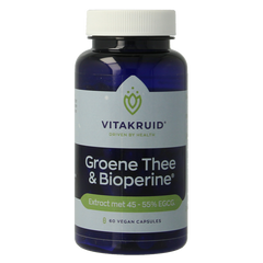 Vitakruid Groene Thee & Bioperine >50% EGCG >80% catechines 60 Vegetarische capsules