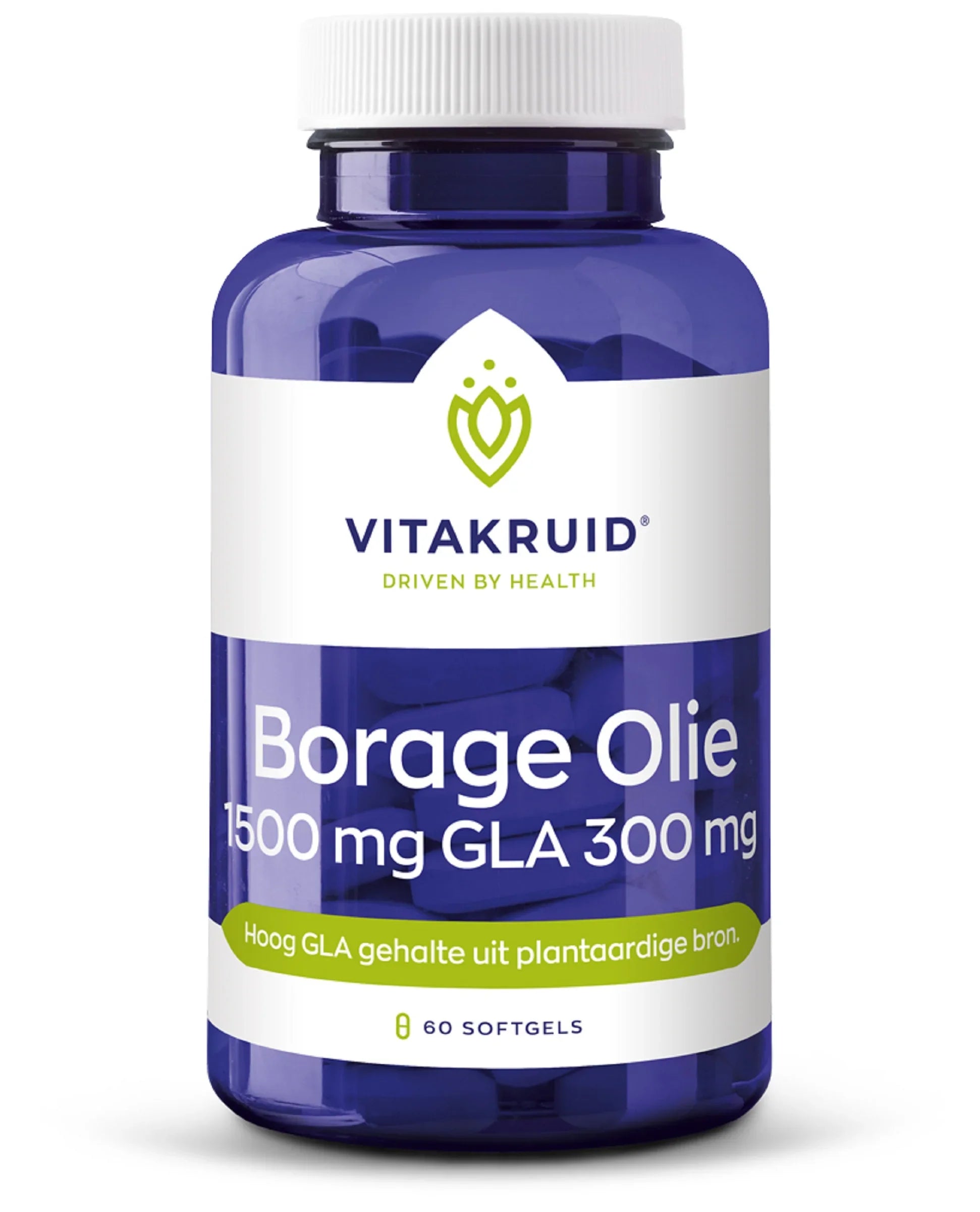 Vitakruid Borage Olie 1500mg GLA 300mg uit plantaardige bron 60 Softgels