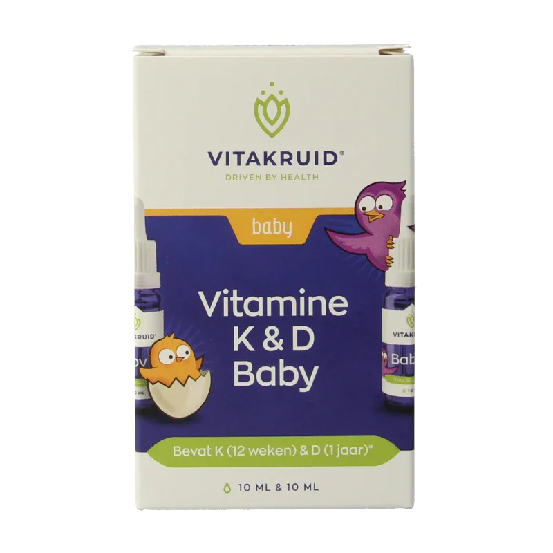 Vitakruid Vitamine K & D baby druppels 10ml 20 Milliliter