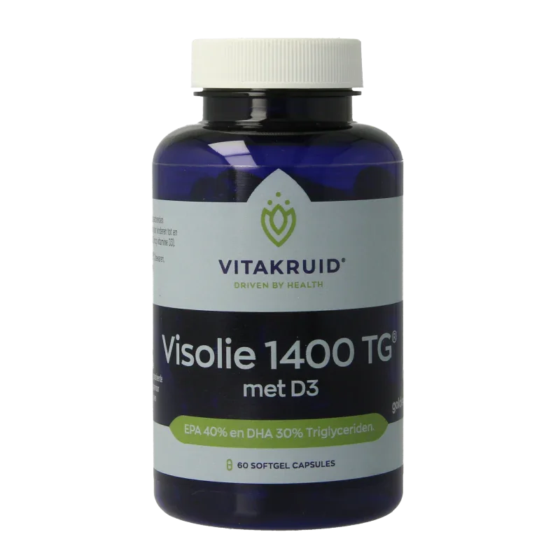Vitakruid Visolie 1400 TG Triglyceriden met D3 60 Softgels