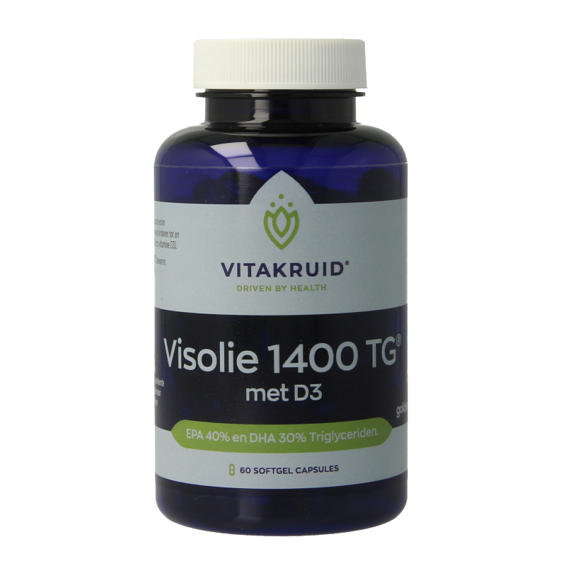 Vitakruid Visolie 1400 TG Triglyceriden met D3 60 Softgels