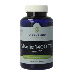Vitakruid Visolie 1400 TG Triglyceriden met D3 60 Softgels