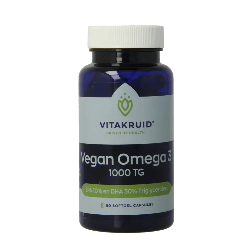 Vitakruid Vegan omega 3 1000 triglyceriden 300 DHA 100 EPA 60.00 Softgels