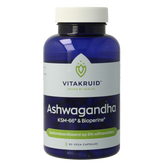 Vitakruid Ashwagandha 5% withanoliden KSM-66 & Bioperine 90 Vegetarische capsules
