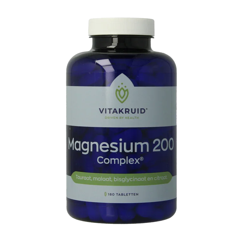 Vitakruid Magnesium 200 Complex Tauraat Malaat Bisglycinaat 180 Tabletten