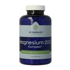Vitakruid Magnesium 200 Complex Tauraat Malaat Bisglycinaat 180.00 Tabletten