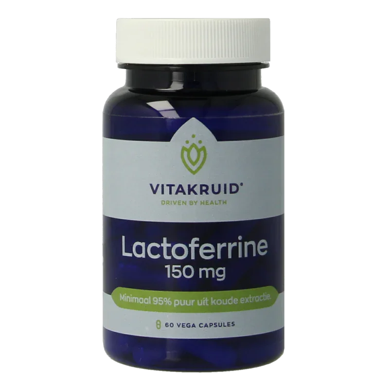 Vitakruid Lactoferrine 150 mg minimaal 95% puur + Vitamine C 60 Vegetarische capsules