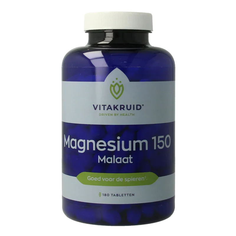 Vitakruid Magnesium 150 Malaat met Vitamine B6 (P-5-P) 180 Tabletten