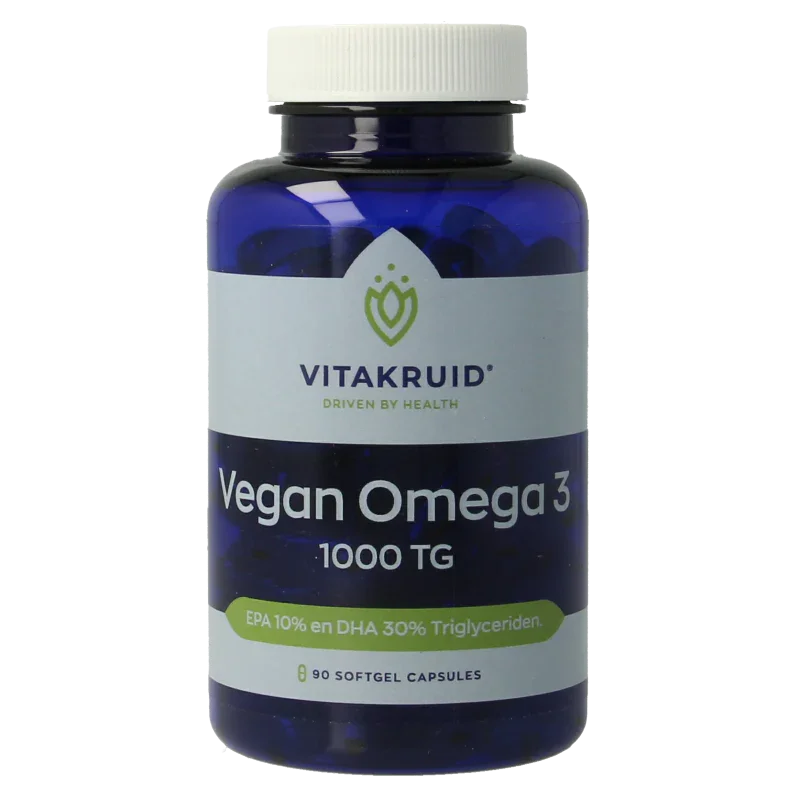 Vitakruid Vegan omega 3 1000 triglyceriden 300 DHA 100 EPA 90 Softgels