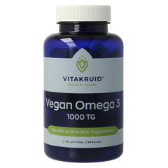Vitakruid Vegan omega 3 1000 triglyceriden 300 DHA 100 EPA 90 Softgels