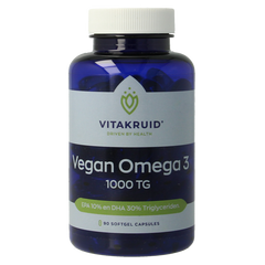 Vitakruid Vegan omega 3 1000 triglyceriden 300 DHA 100 EPA 90 Softgels
