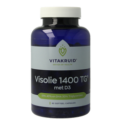 Vitakruid Visolie 1400 TG Triglyceriden met D3 90.00 Softgels