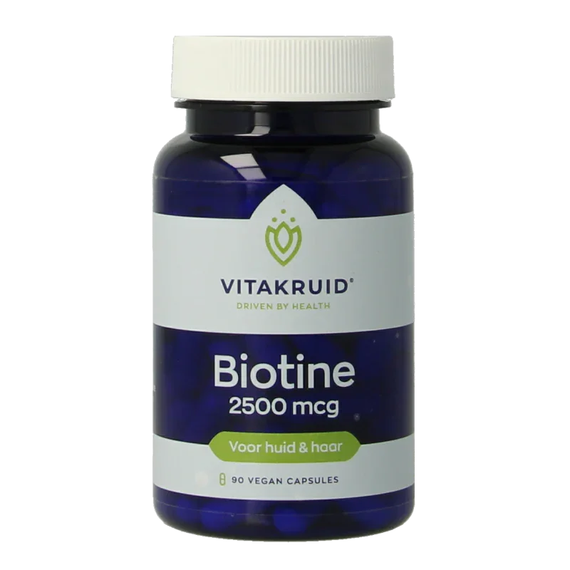 Vitakruid Biotine 2500 mcg voor Huid, Haar & Nagels 90 Vegetarische capsules