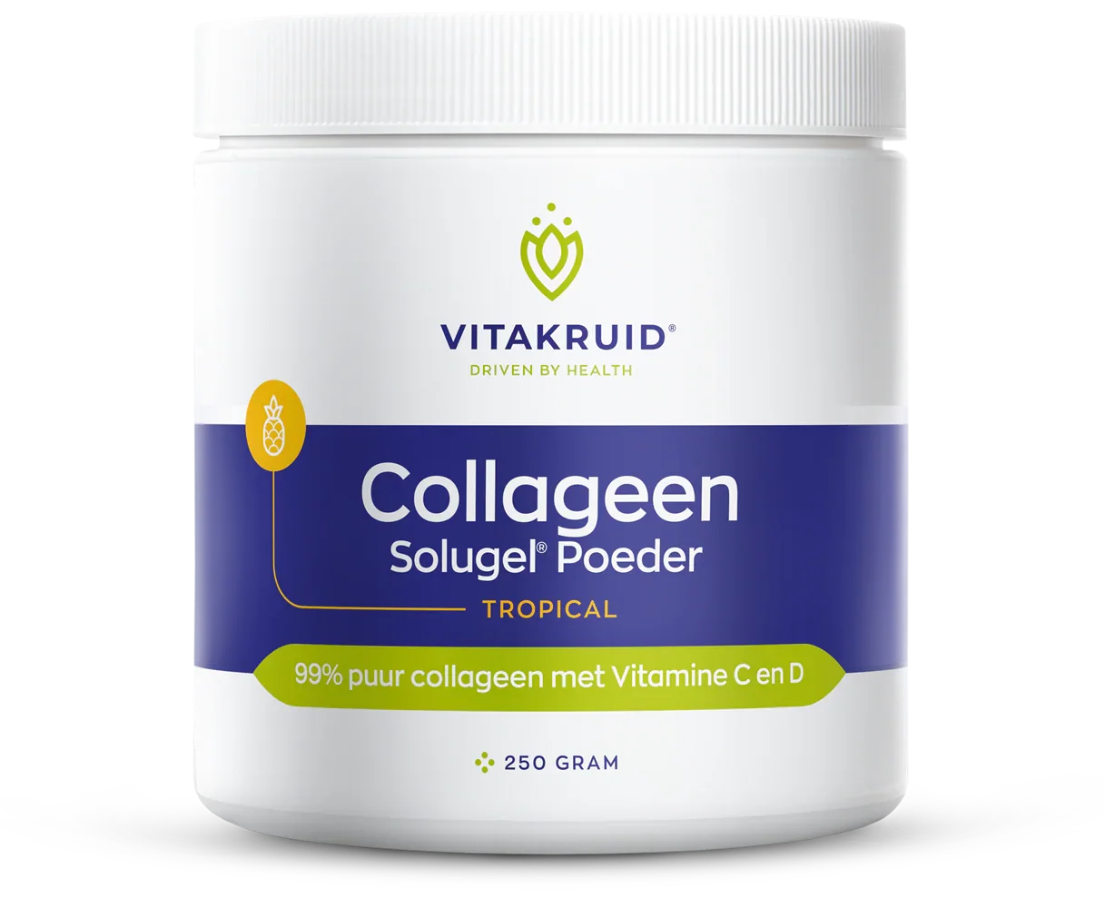 Vitakruid Collageen Solugel poeder met vitamine C & D Tropic 250 Gram