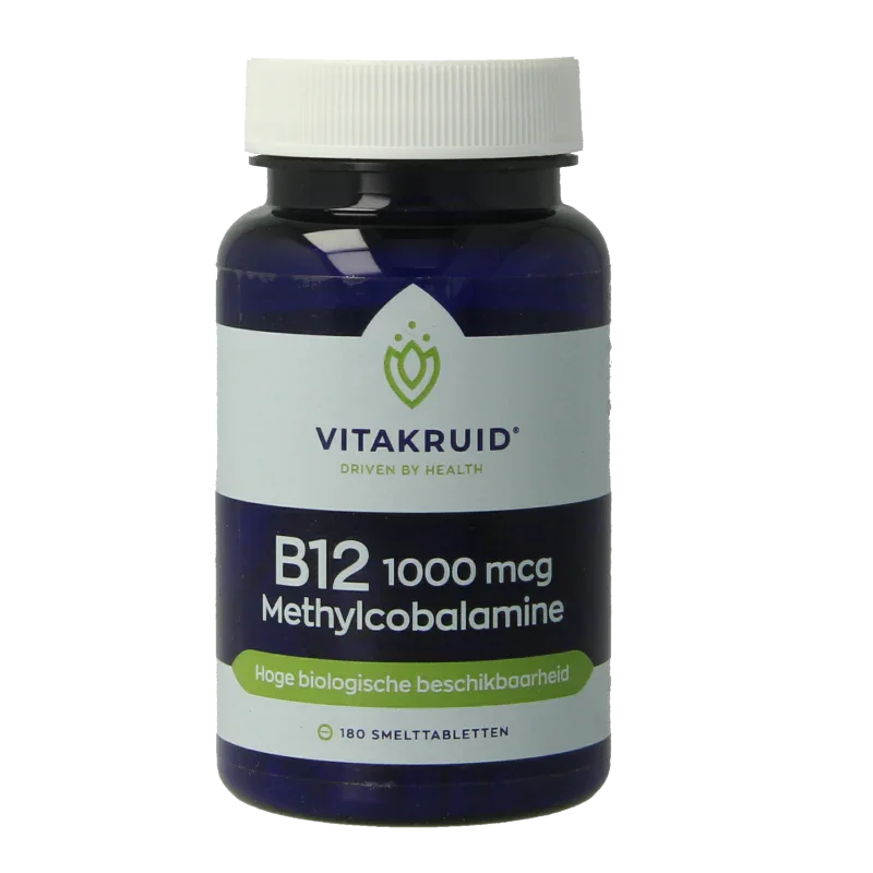 Vitakruid B12 1000 mcg Actief Methylcobalamine 180 Smelttabletten