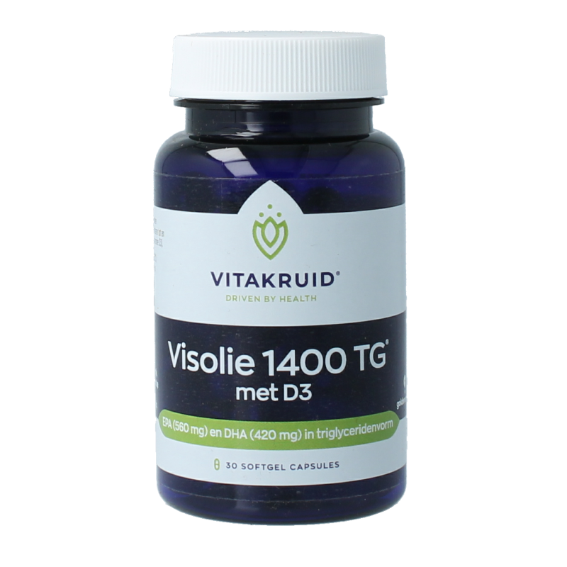 Vitakruid Visolie 1400 TG Triglyceriden met D3 30 Softgels