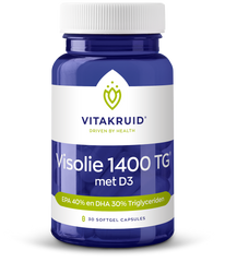 Vitakruid Visolie 1400 TG Triglyceriden met D3 30 Softgels