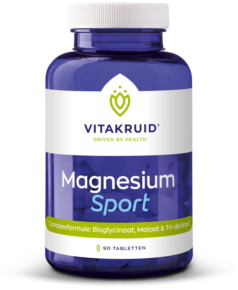 Vitakruid Magnesium sport bisglycinaat malaat&tri-dicitraat 90 Tabletten