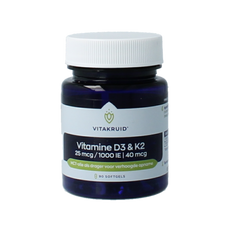 Vitakruid Vitamine D3 & K2 in MCT-olie voor verhoogde opname 90.00 Softgels
