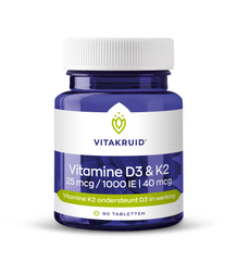 Vitakruid Vitamine D3 25mcg & K2 40mcg 90 Tabletten