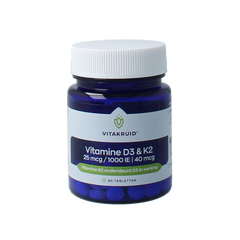 Vitakruid Vitamine D3 25mcg & K2 40mcg (menaq7) 90.00 Tabletten