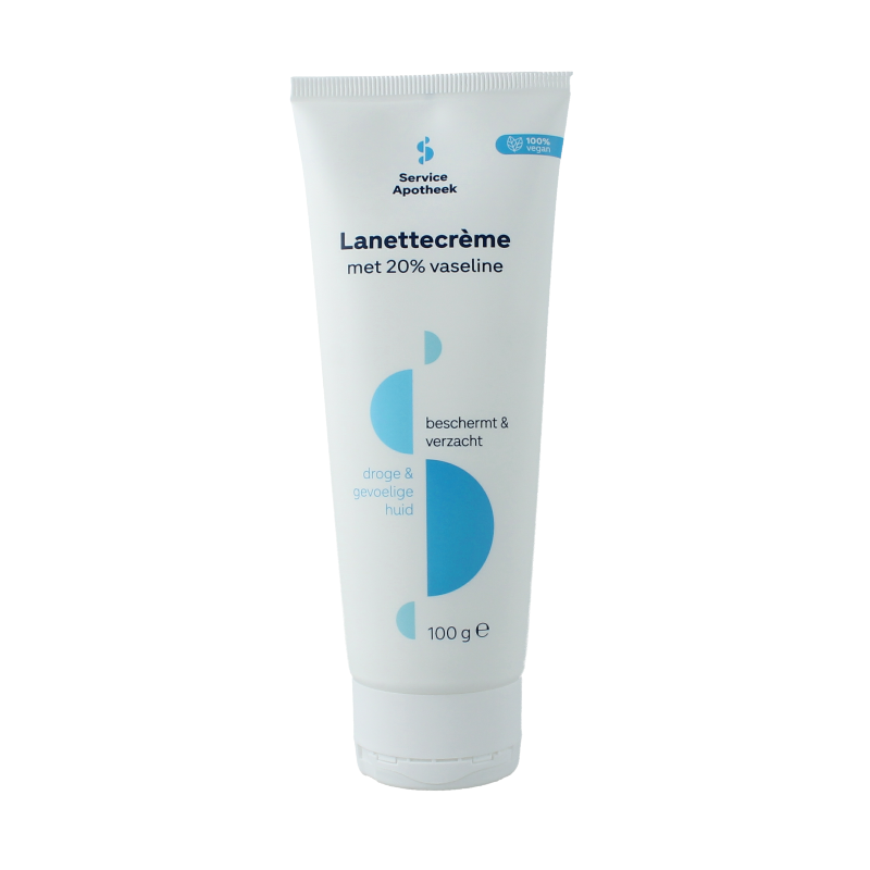 Service Apotheek Lanettecreme 20% vaseline tube 100 Gram
