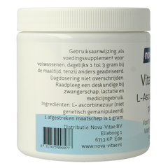 Nova Vitae Vitamine C ascorbinezuur poeder 500.00 Gram