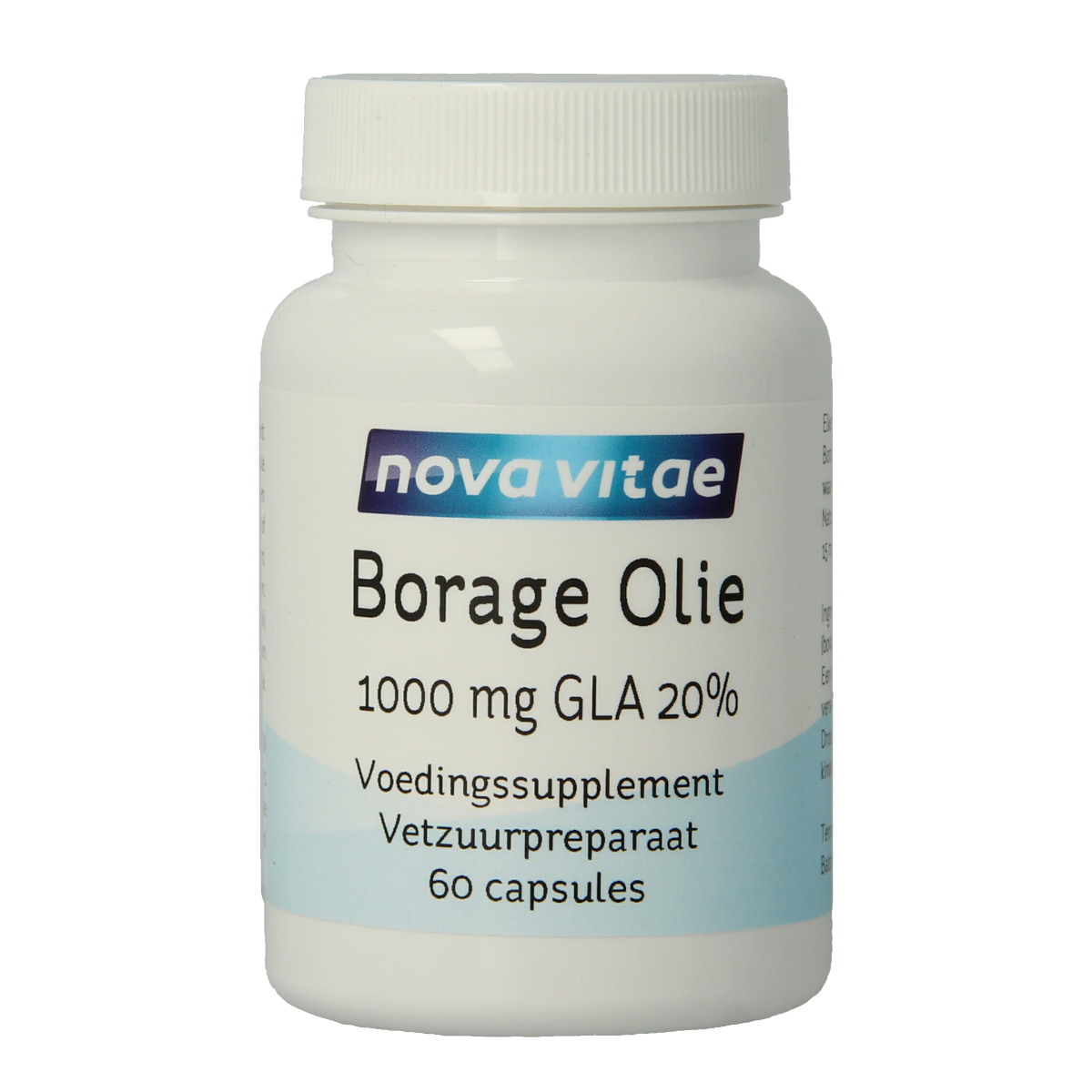 Nova Vitae Borage olie 1000mg GLA 20% 60.00 Capsules